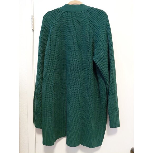 Woman Within Cardigan Button Front Pockets V-Neck Forrest Green 2X - Picture 6 of 7